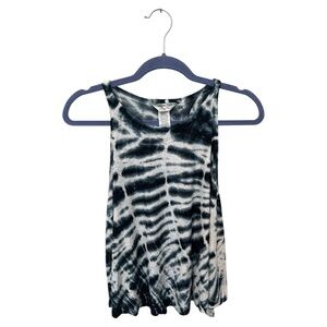 Hard Tail Black and White Tie-Dye Tank Top